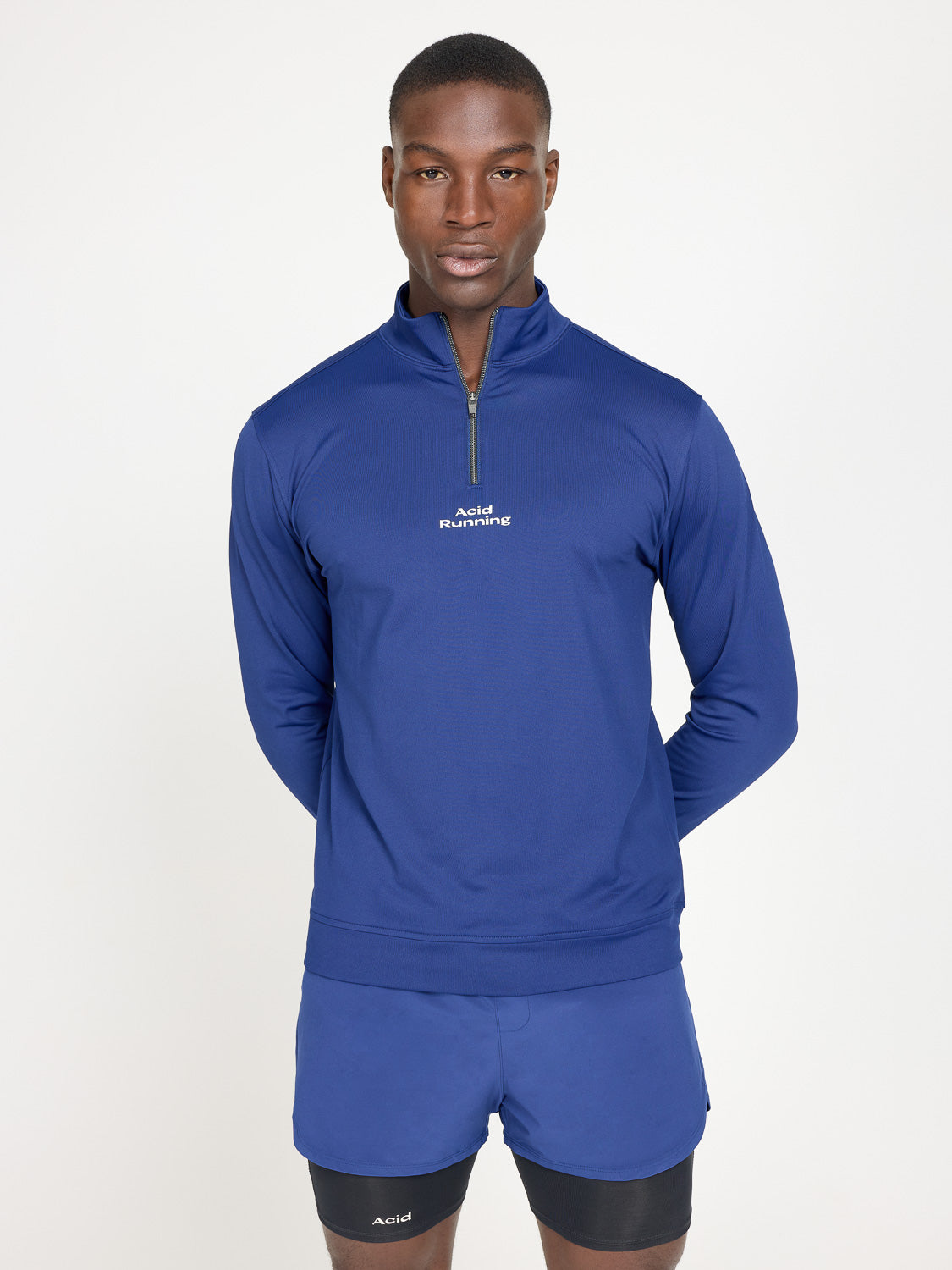 Acid Running Quarter Zip - Navy Blue | Versatile Running Top