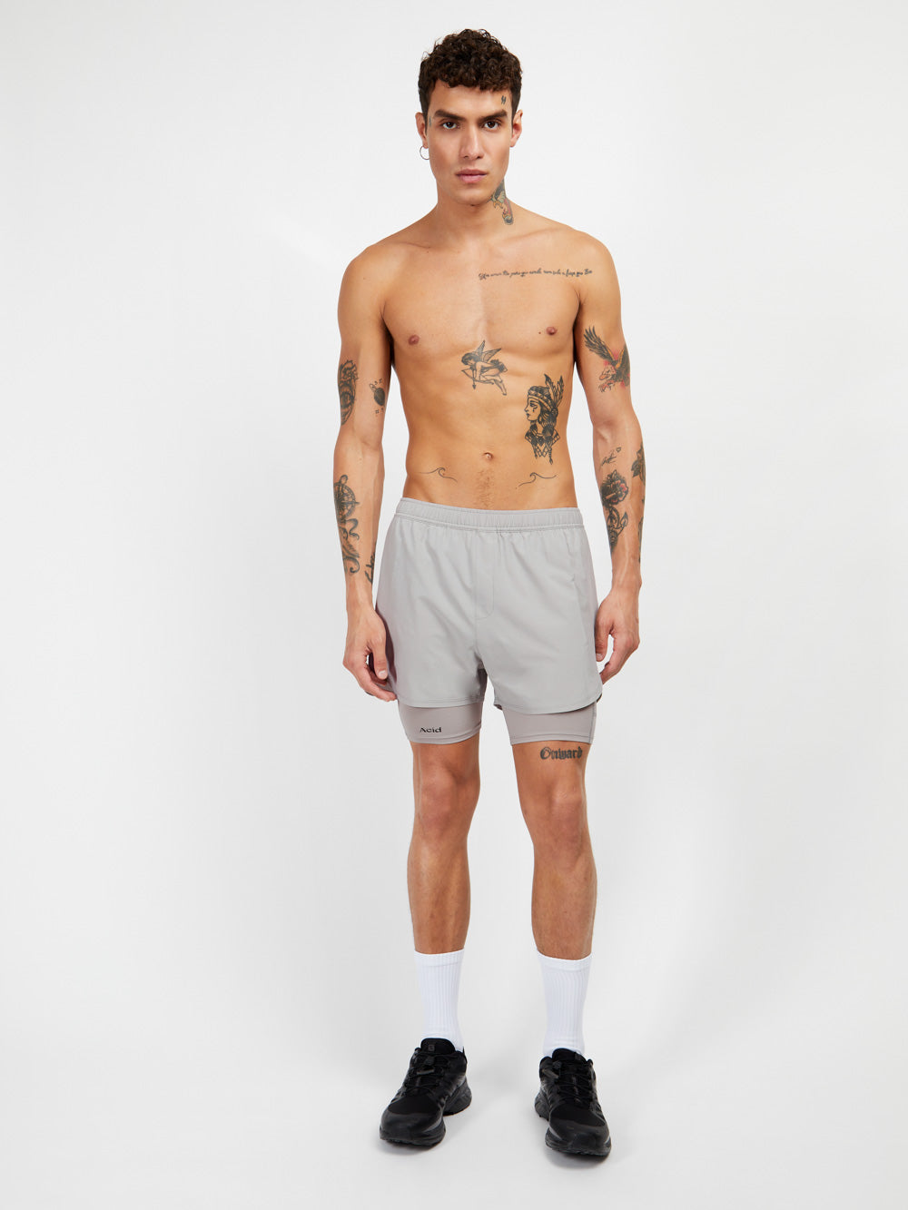 2-in-1 Shorts - Ghost on Ghost
