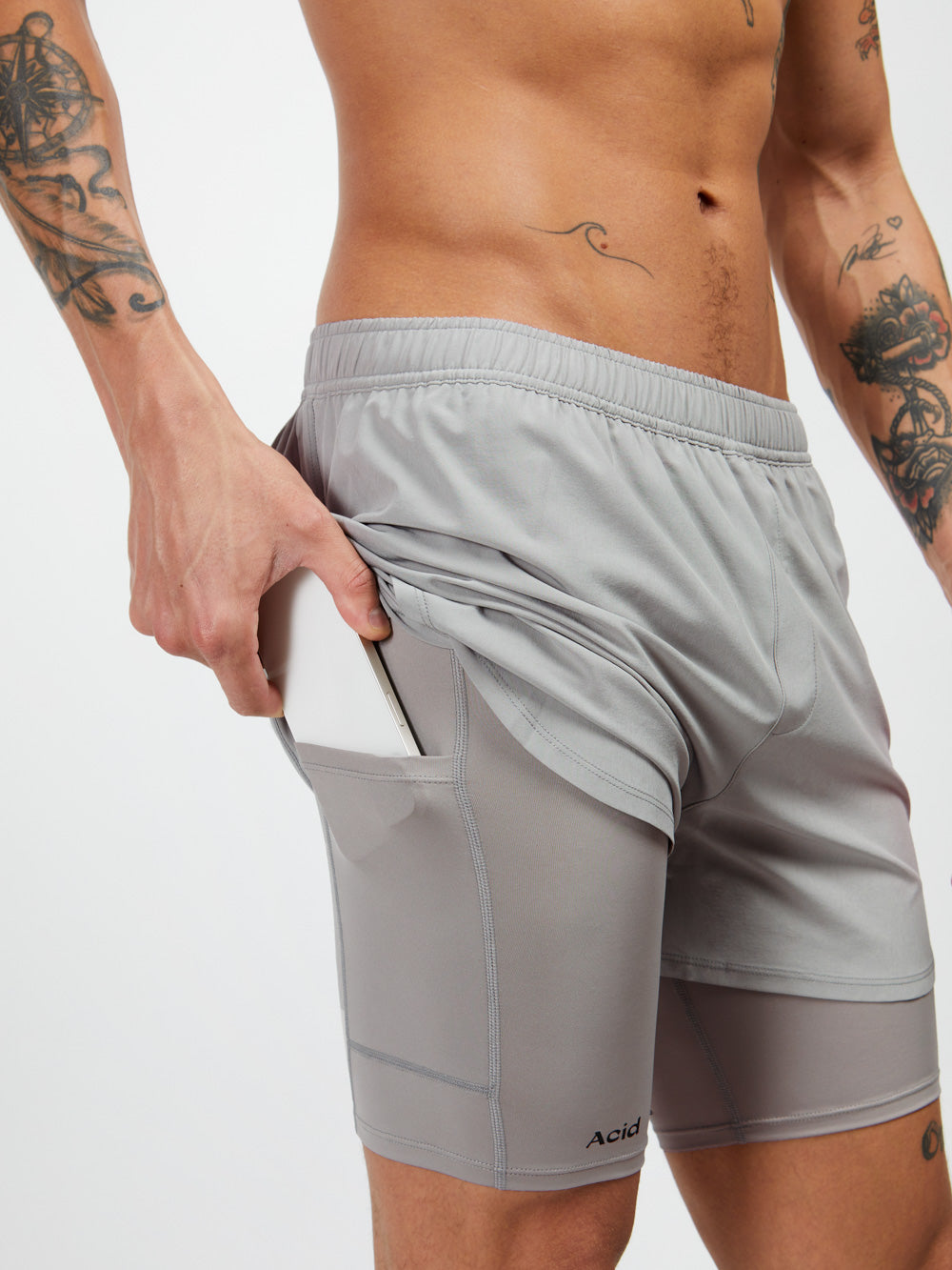 2-in-1 Shorts - Ghost on Ghost
