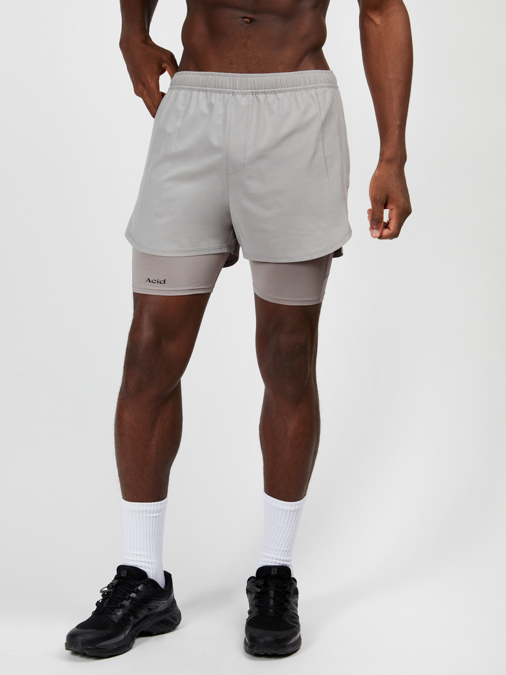 2-in-1 Shorts - Ghost on Ghost