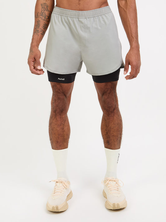 2-in-1 Shorts - Ghost on Black