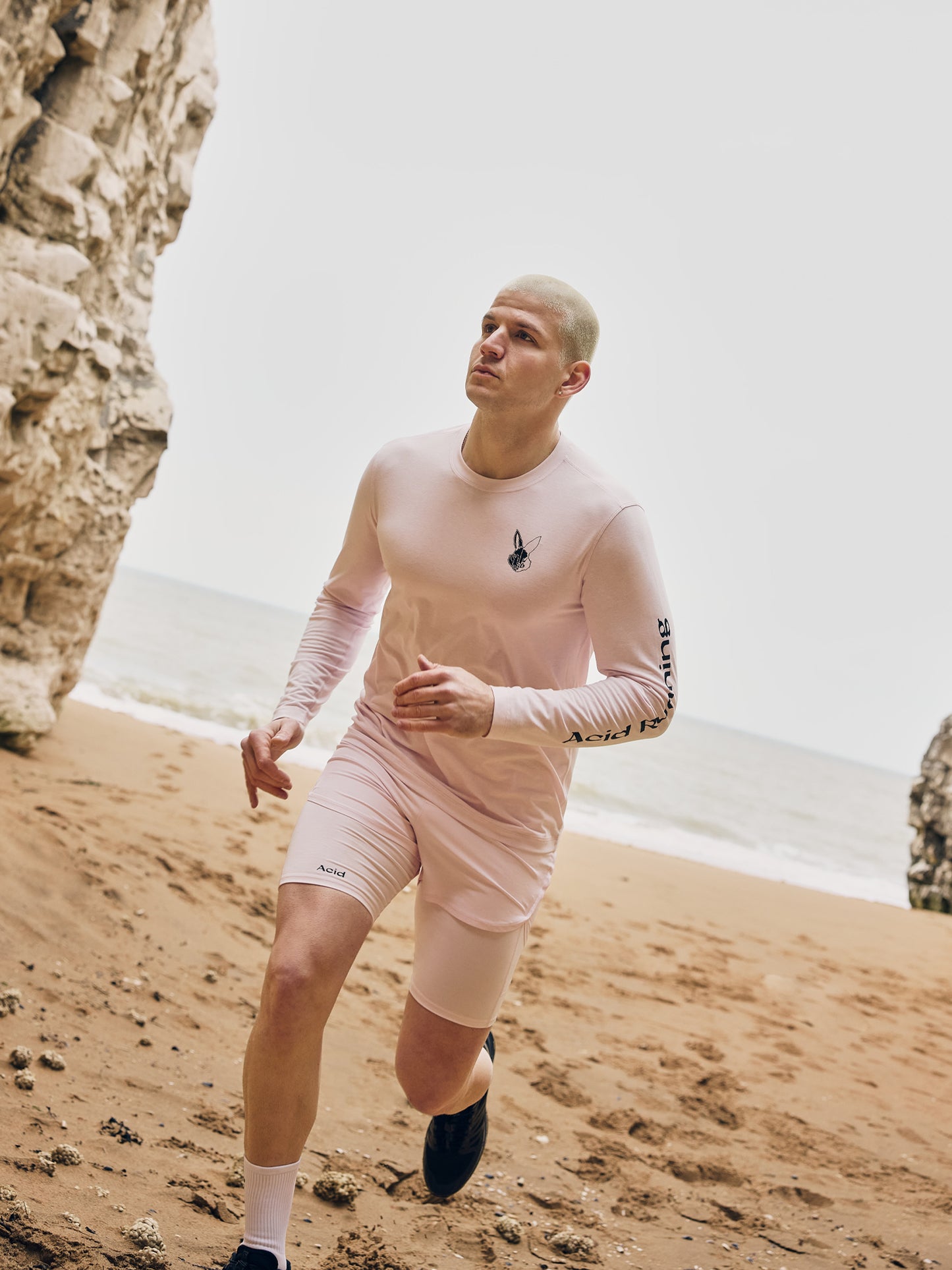 Men's Long Sleeve T-shirt - Iced Pink