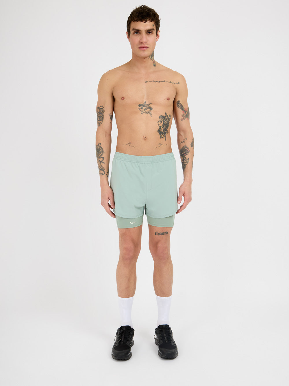 2-in-1 Shorts - Iced Green