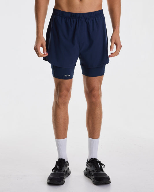 Men's 2-in-1 Shorts - Midnight Ink