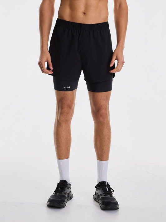 Men's 2-in-1 Shorts - Black