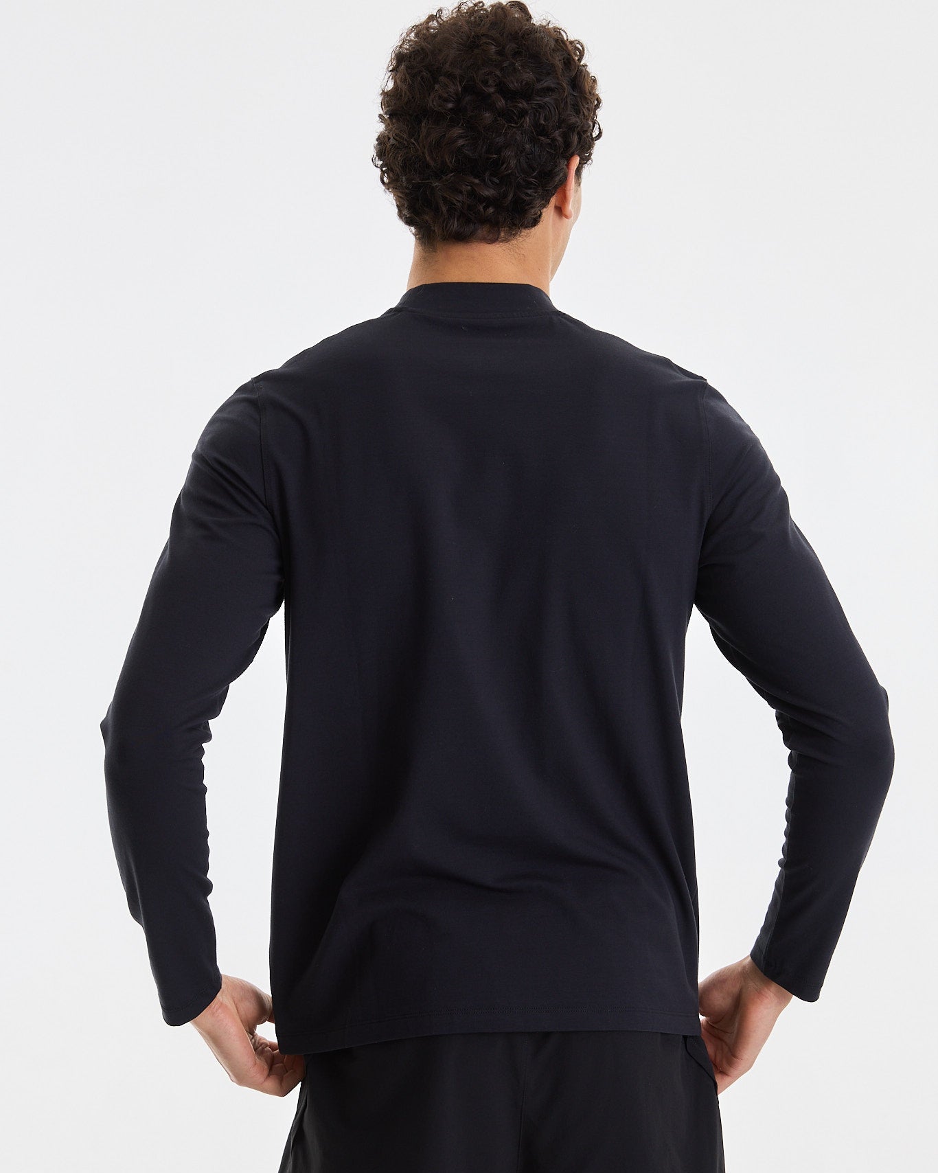 Men's Mock Neck Long Sleeve - Black