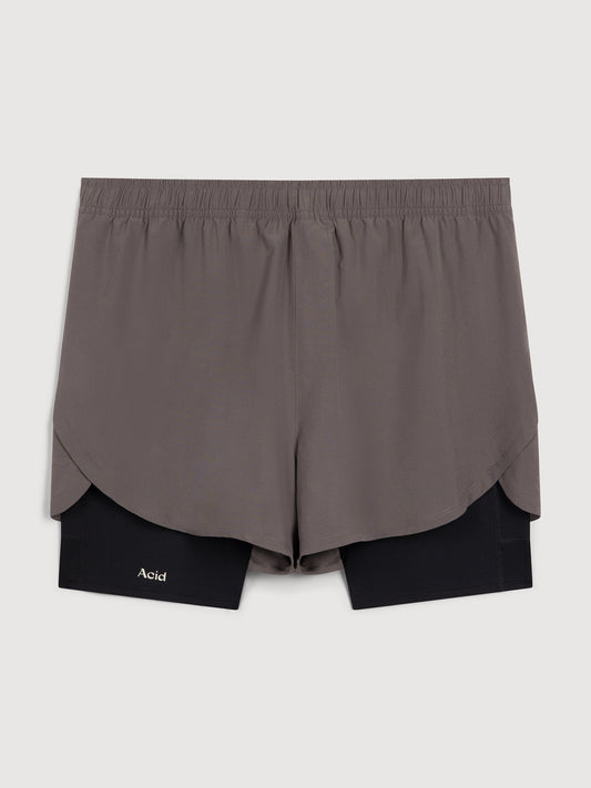 2-in-1 Shorts - Shadow Taupe