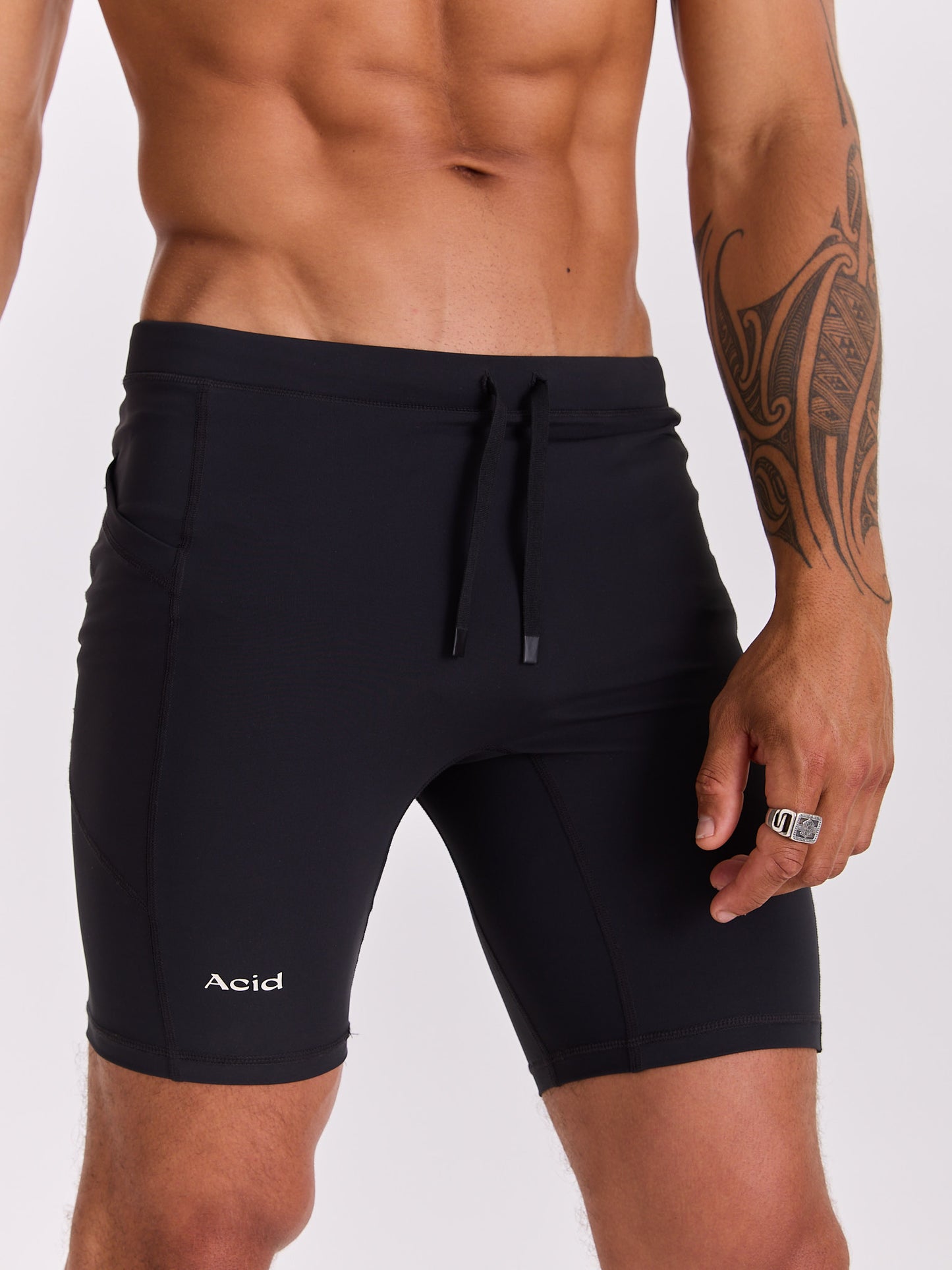 Men's Logo Half Tight - Black