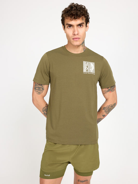 Transcendent Runner T-Shirt - Dark Olive
