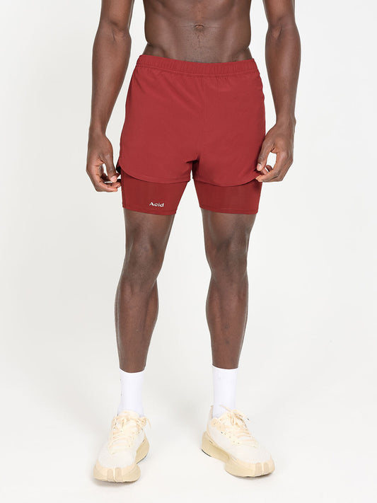 2-in-1 Shorts - Fired Brick