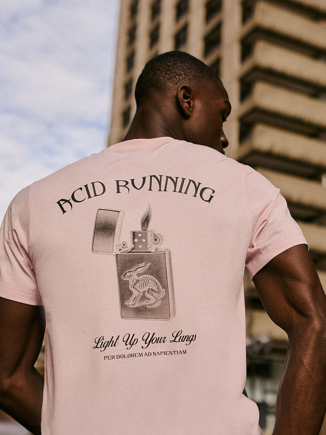 Light Up Your Lungs T-Shirt - Iced Pink