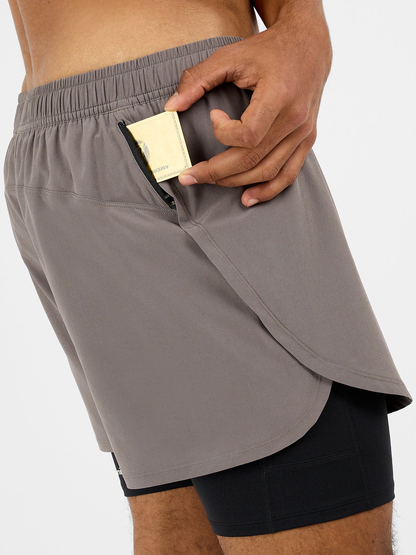 2-in-1 Shorts - Shadow Taupe