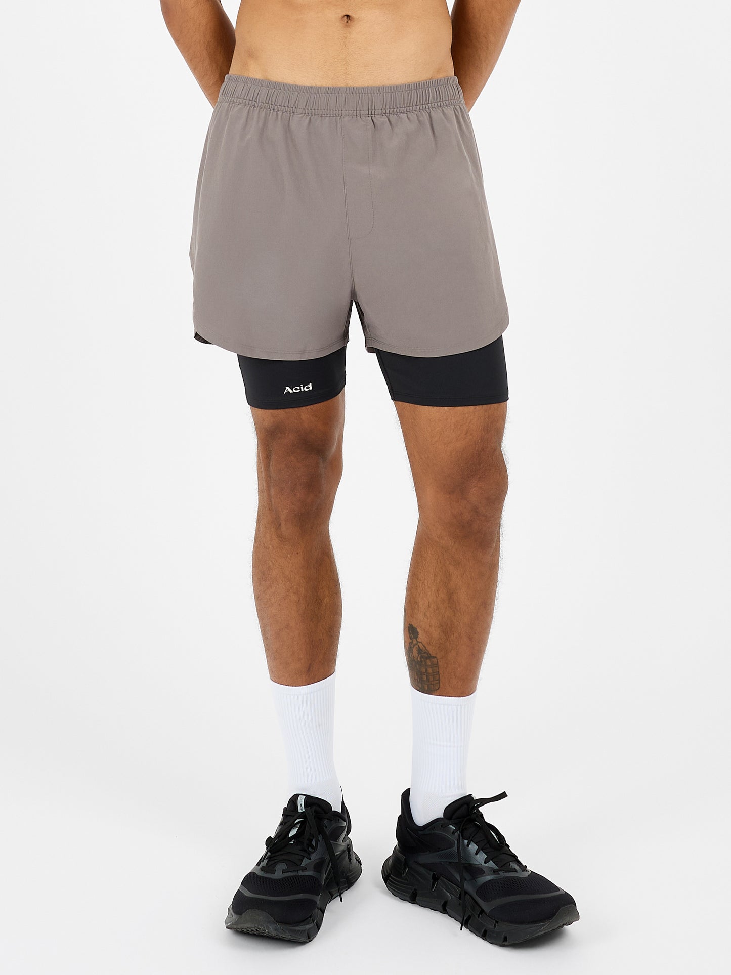 2-in-1 Shorts - Shadow Taupe