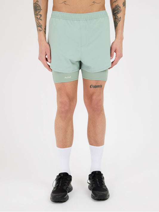 2-in-1 Shorts - Iced Green